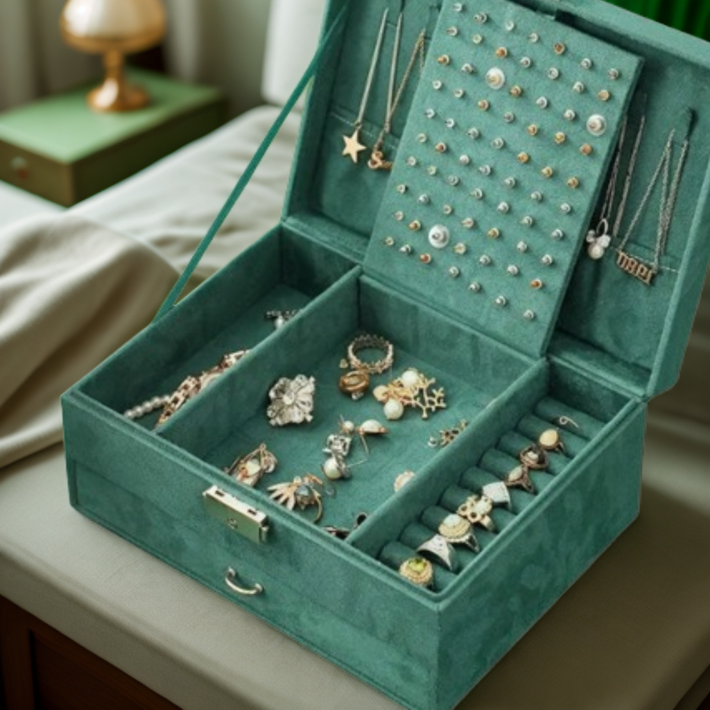 Boîte à bijoux Nadège en velours