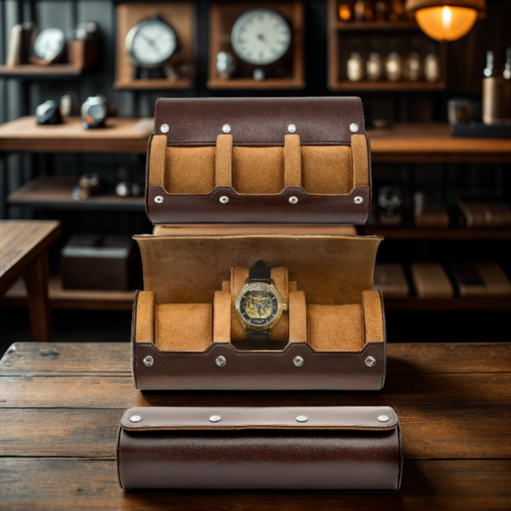 Boîte à montre Bernard en cuir raffiné