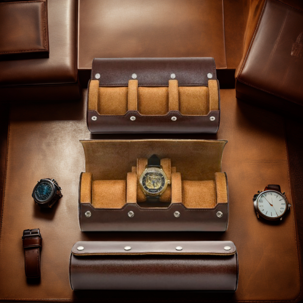 Boîte à montre Bernard en cuir raffiné