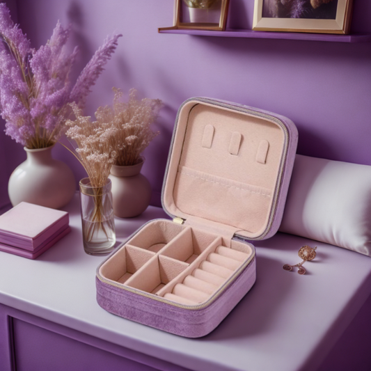 Boîte à bijoux de voyage Marie en velours