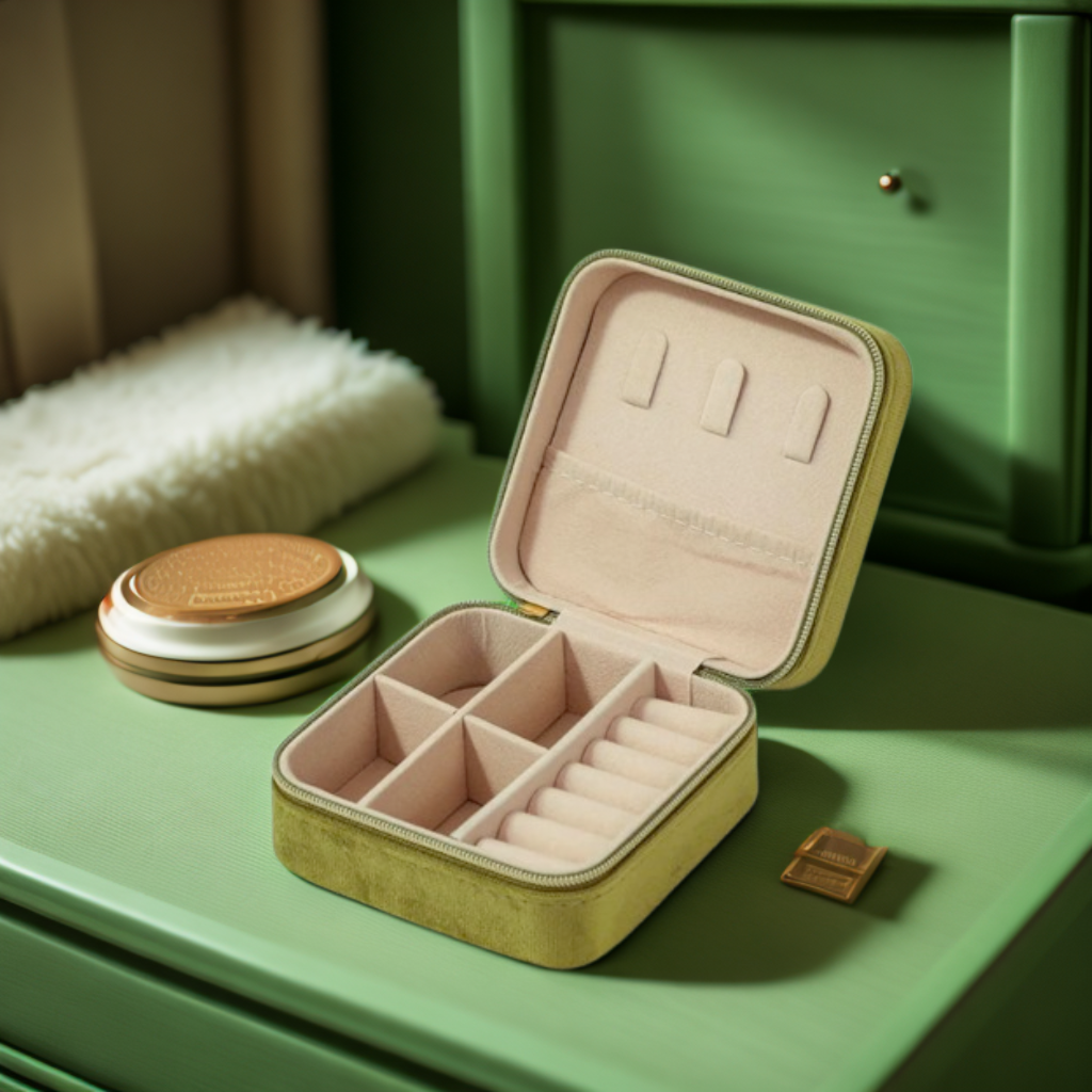 Boîte à bijoux de voyage Marie en velours