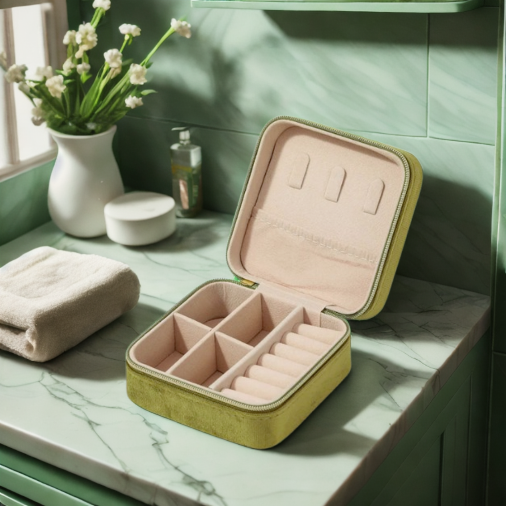 Boîte à bijoux de voyage Marie en velours