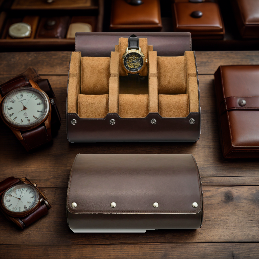 Boîte à montre Bernard en cuir raffiné