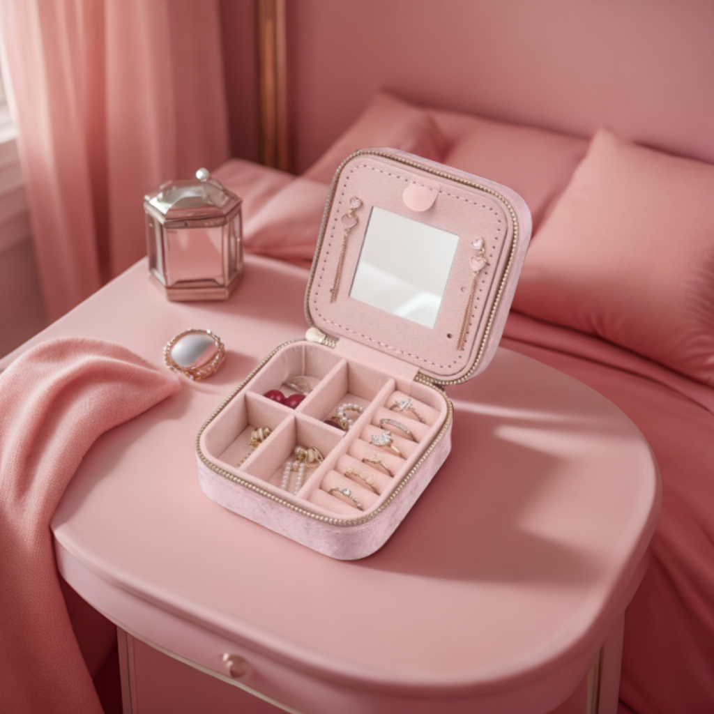 Boîte à bijoux de voyage Lou avec miroir