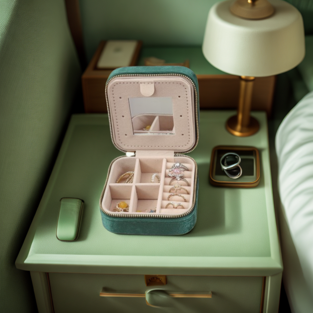 Boîte à bijoux de voyage Lou avec miroir