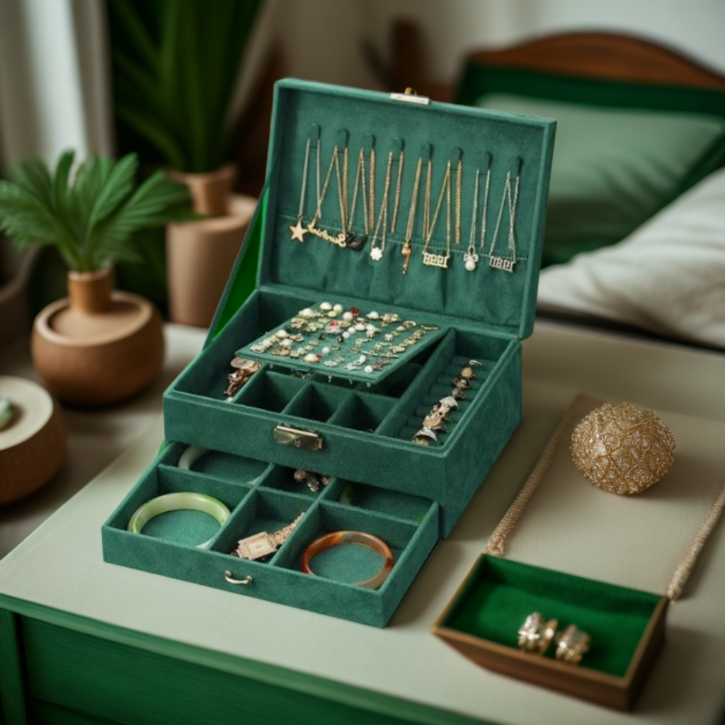 Boîte à bijoux Nadège en velours