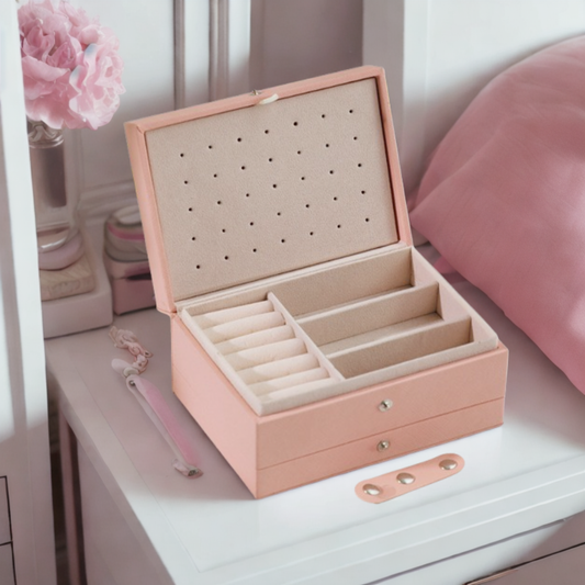 Boîte à bijoux Camélia en cuir